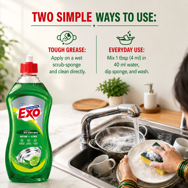 Exo Neem & Lime Anti Bacterial Dishwash Liquid | 750ml