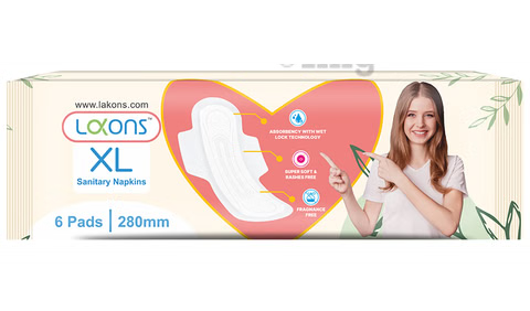 Lakons Sanitary Napkins XL 6 pads