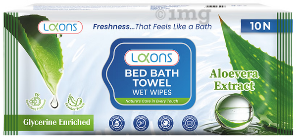 Lakons Bed Bath Towel Wet Wipes 10 wipes