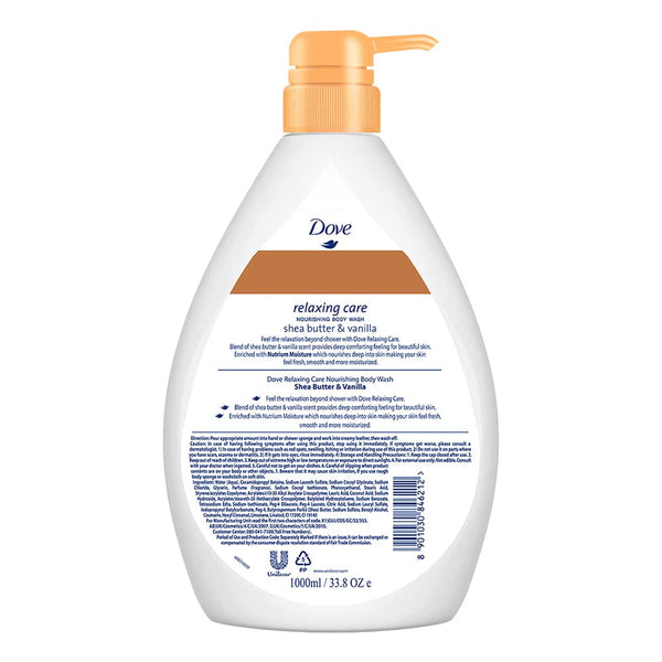 Dove Relaxing Shea Butter Body Wash 1L