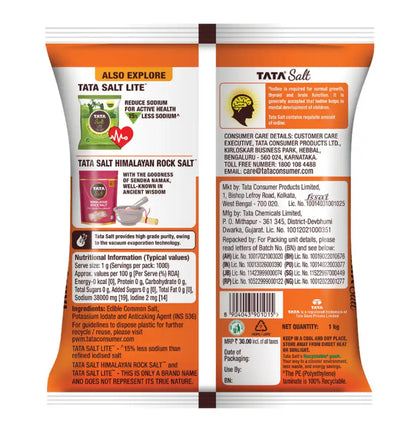 Tata Salt (Vacuum Evaporated Iodised) 1Kg