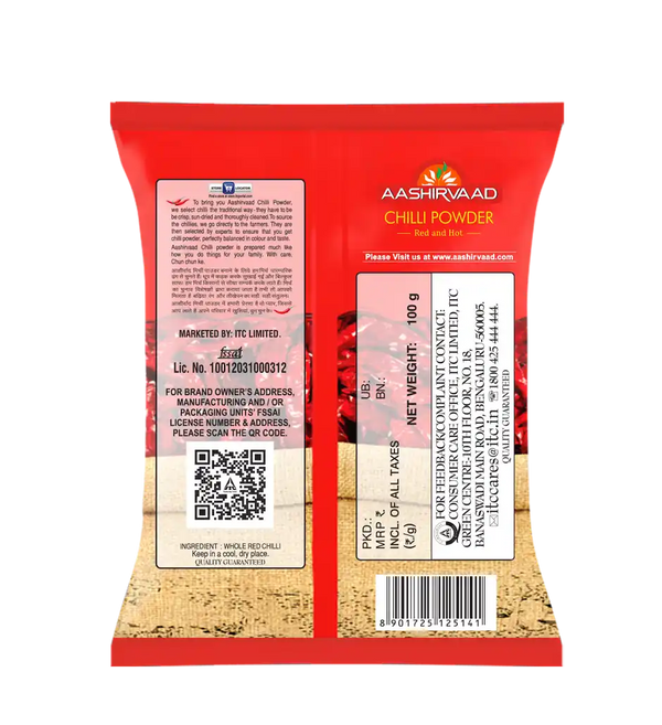 Aashirvaad Red Chilli Powder | Lal Mirch Powder 100g