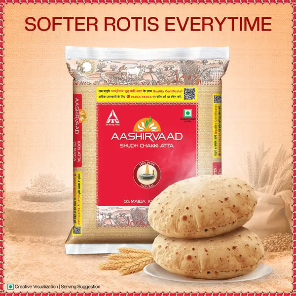 Aashirvaad Shudh Chakki Atta | Pure Atta 0% Maida (5 kg)