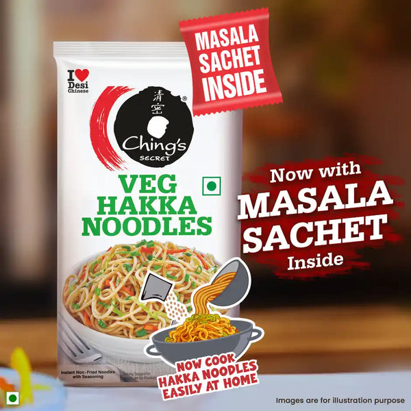 Ching's Secret Hakka Noodles with Masala, Not Fried, Air Dried 140g