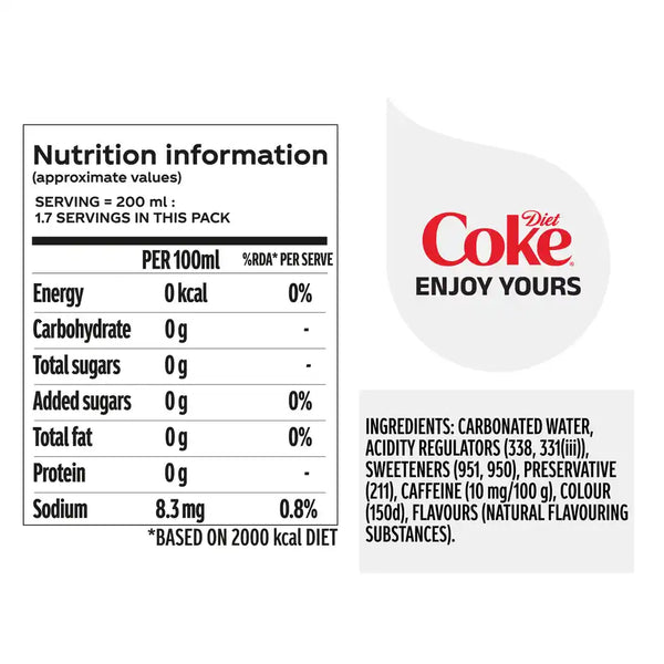 Coca-Cola Diet Coke Soft Drink Can | No Calories & Fizzy 330 ml