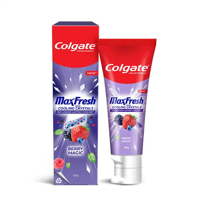 Colgate MaxFresh Berry Magic Fluoride Toothpaste | Berry Flavoured Gel 100g
