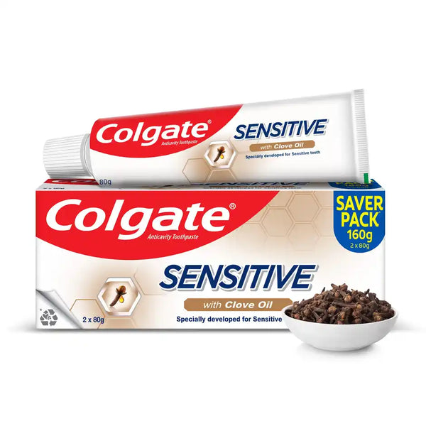 Colgate Sensitive Toothpaste, Everyday Protection With Clove oil for long-term Relief 160g