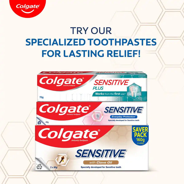 Colgate Sensitive Toothpaste, Everyday Protection With Clove oil for long-term Relief 160g