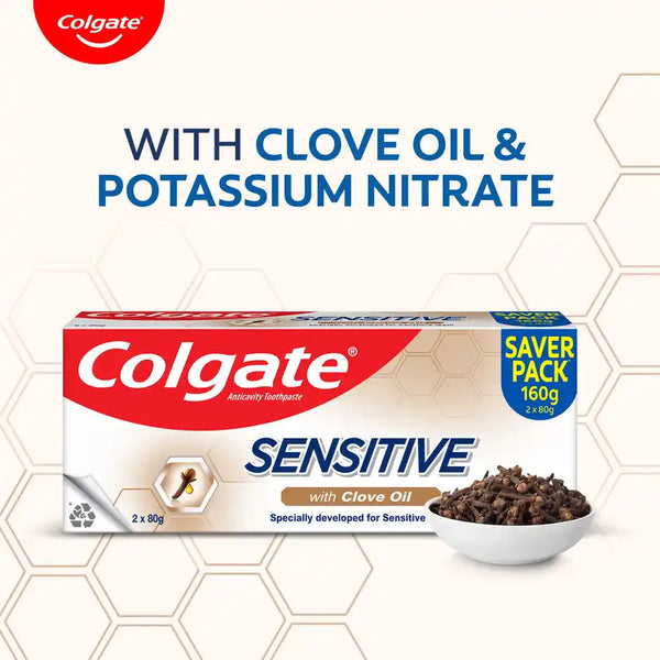 Colgate Sensitive Toothpaste, Everyday Protection With Clove oil for long-term Relief 160g