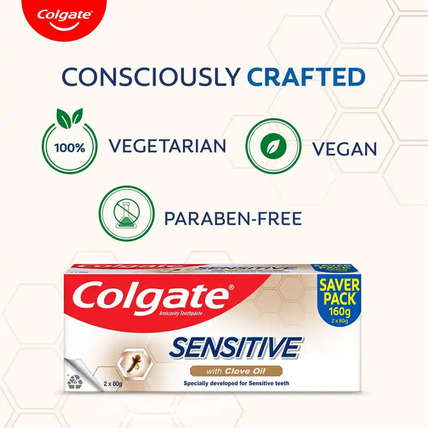 Colgate Sensitive Toothpaste, Everyday Protection With Clove oil for long-term Relief 160g
