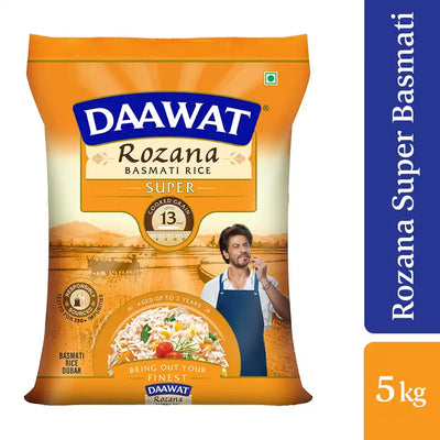 Daawat Rozana Super Basmati Rice | Medium Grain (5 kg)