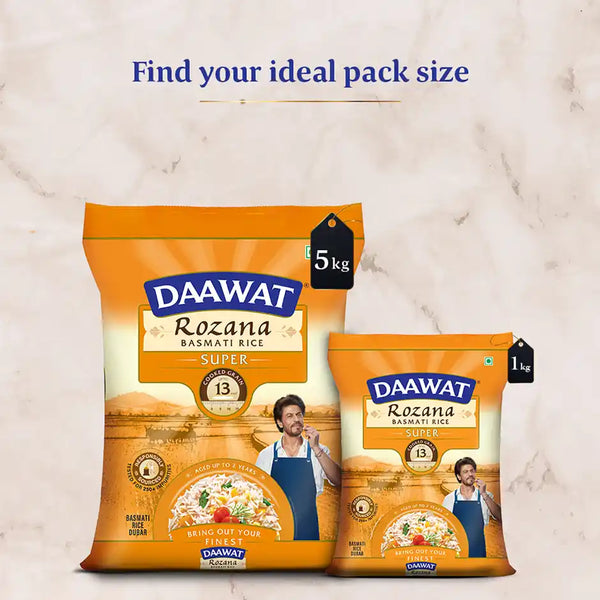 Daawat Rozana Super Basmati Rice | Medium Grain (5 kg)