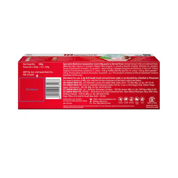 Dabur Red Ayurvedic Toothpaste 500g