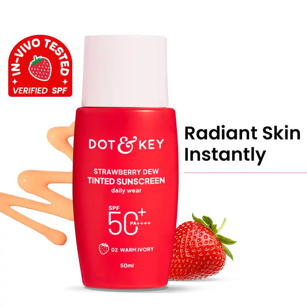 Dot & Key Strawberry Dew Tinted Sunscreen Spf 50+ Pa++++ - 02 Warm Ivory (50 ml)