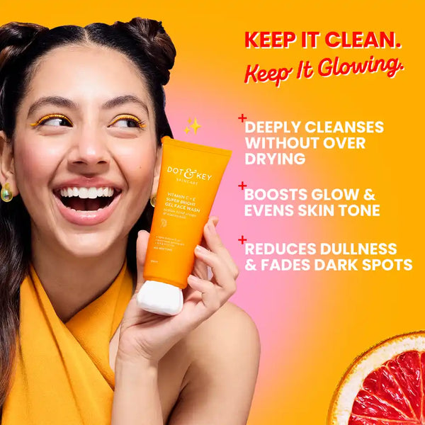 Dot & Key Vitamin C + E Super Bright Gel Face Wash (100 ml)