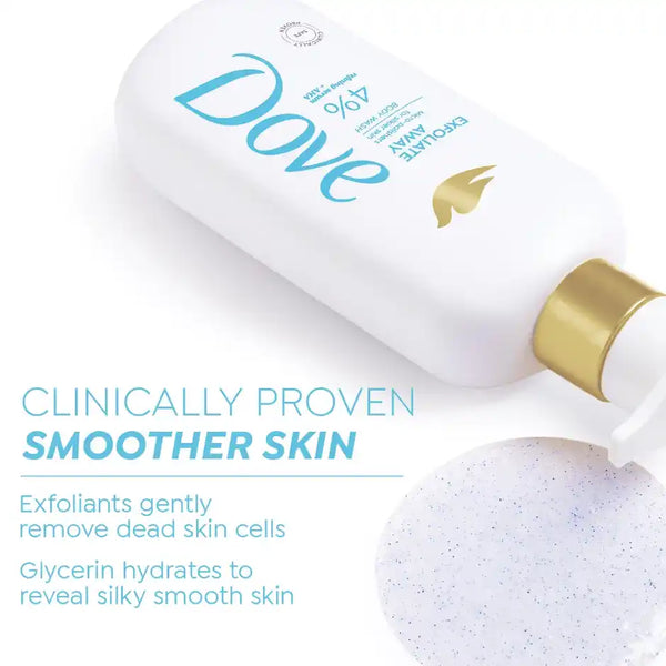 Dove 4% Refining Serum + AHA Exfoliate Away Serum Body Wash 300ml