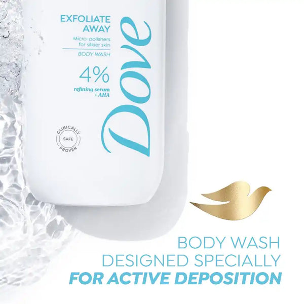 Dove 4% Refining Serum + AHA Exfoliate Away Serum Body Wash 300ml