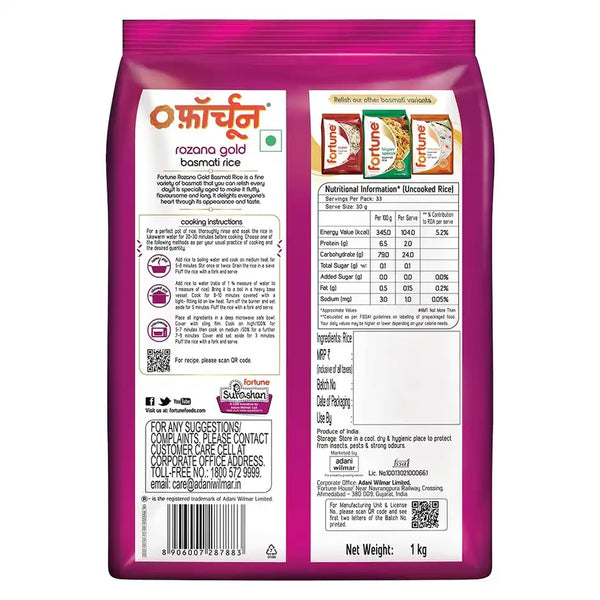 Fortune Rozana Gold Basmati Rice 1kg