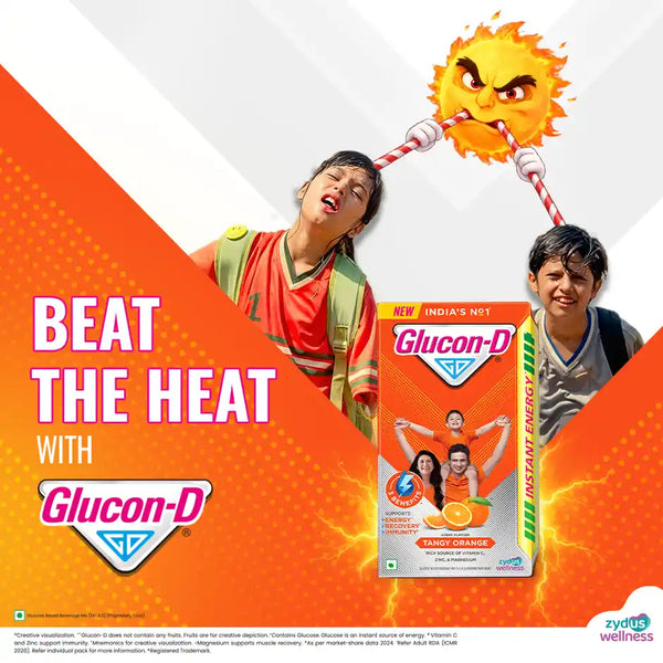 Glucon-D Tangy Orange with 3 Benefits of Energy, Recovery, and Immunity 200g