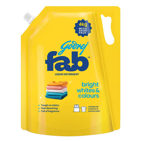 Godrej Fab Liquid Detergent Refill Pouch for Machine 4kg