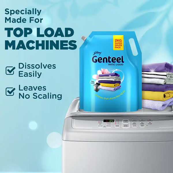 Godrej Genteel Matic Top Load Detergent Liquid Pouch 2kg