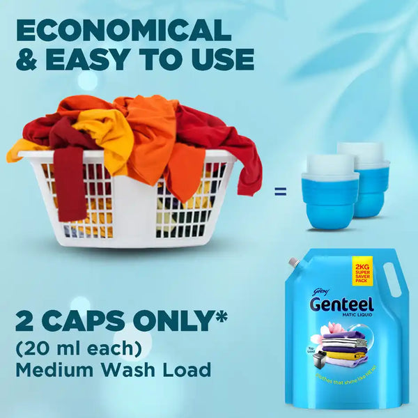 Godrej Genteel Matic Top Load Detergent Liquid Pouch 2kg