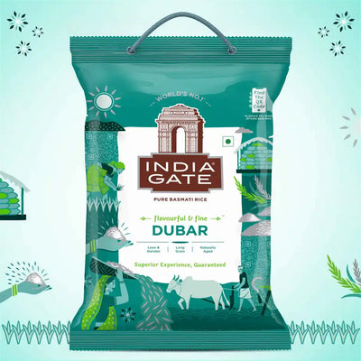 India Gate Dubar Basmati Rice | Long Slender Grains 5kg