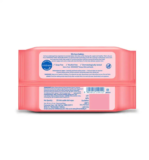 Johnson's Baby Skincare Wipes 20 PIECE