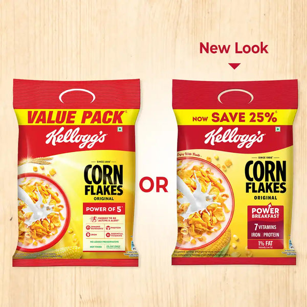 Kellogg's Corn Flakes Original | Power Breakfast | 7 Vitamins (251 g or 275 g)