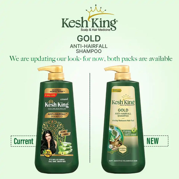 Kesh King Gold Anti Hairfall Shampoo | Reduces Hair Fall, Strengthens & Conditions Hair 600ml