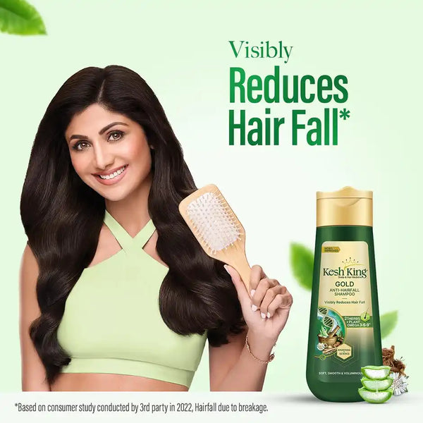 Kesh King Gold Anti Hairfall Shampoo | Reduces Hair Fall, Strengthens & Conditions Hair 600ml