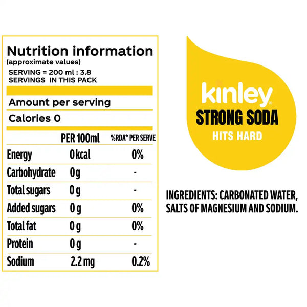 Kinley Soda | Carbonated Water | Club Soda | The Coca-Cola Company 750ml