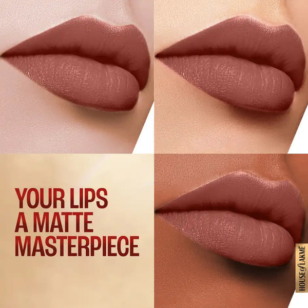 Lakme 9to5 Powerplay Priming Matte Lipstick, Lasts 16hrs, Nude Touch 3.6g