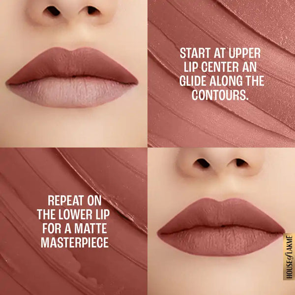 Lakme 9to5 Powerplay Priming Matte Lipstick, Lasts 16hrs, Nude Touch 3.6g