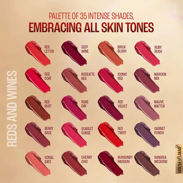 Lakme 9to5 Powerplay Priming Matte Lipstick, Lasts 16hrs, Nude Touch 3.6g
