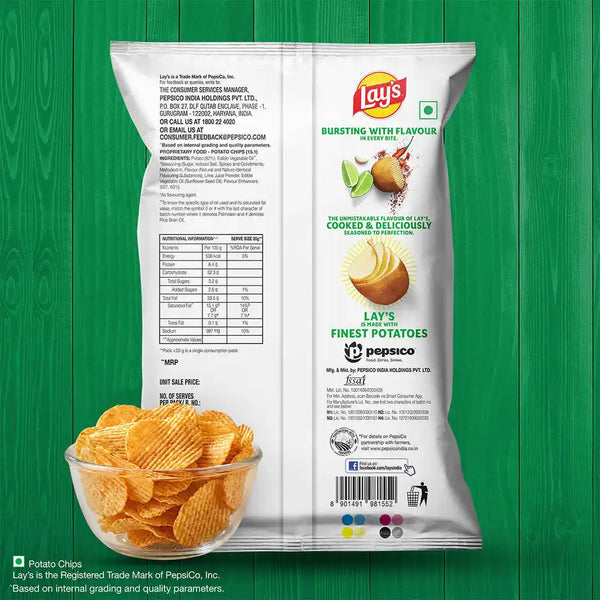 Lay's Chile Lemon Flavour | Crunchy Potato Chips (48 g or 52.9g)