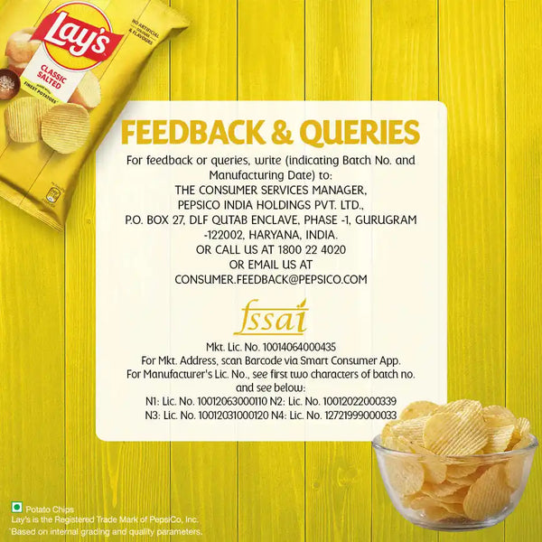 Lay's Classic Salted | Crunchy Potato Chips 82g