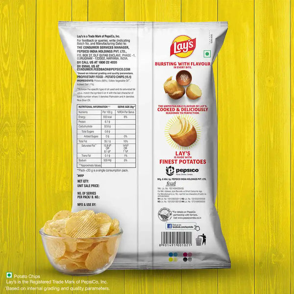 Lay's Classic Salted | Crunchy Potato Chips 82g