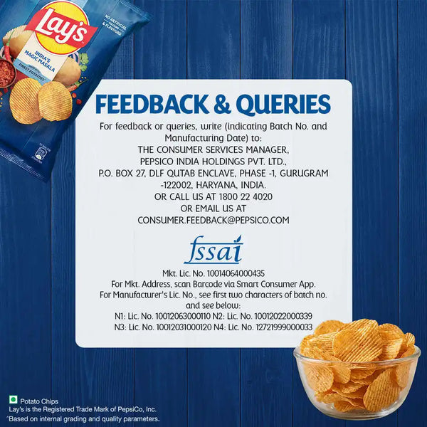 Lay's India's Magic Masala | Crunchy Potato Chips 82g