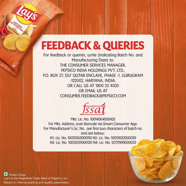 Lay's West Indies Hot 'n' Sweet Chilli | Potato Chips (48 g)