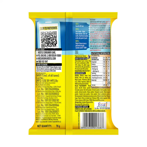 Maggi 2-Minute Masala Noodles 70g or 75g