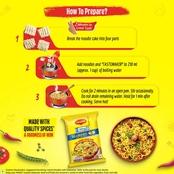 Maggi 2-Minute Masala Noodles 70g or 75g