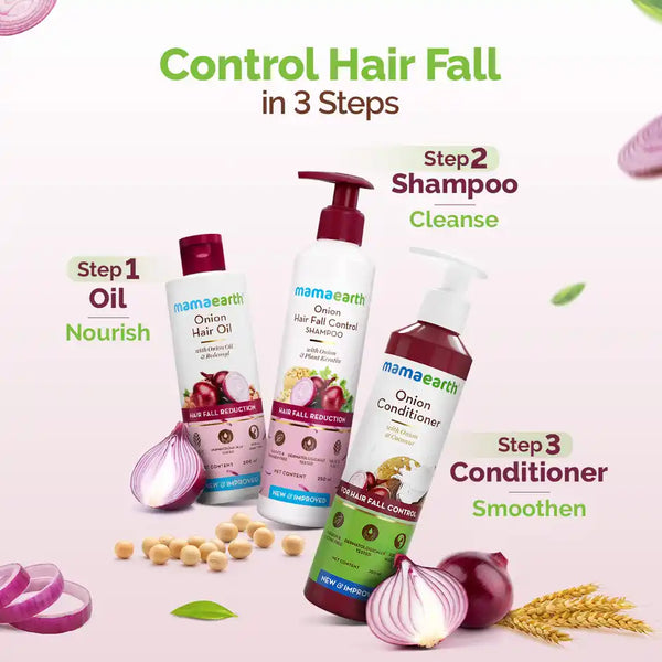 Mamaearth Onion Hair Oil For Hair Fall Control With Onion & Redensyl 200nl