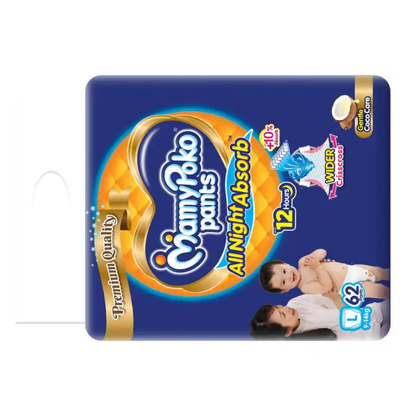 Mamypoko All Night Absorb Pant Style Diaper | L | 62 pcs