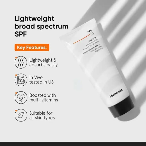 Minimalist SPF 50 Multi Vitamin Sunscreen | In-vivo tested 30g
