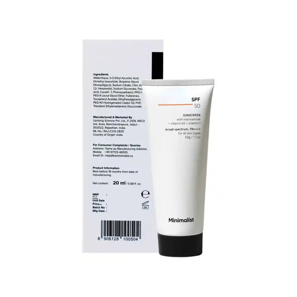 Minimalist Sunscreen SPF 50  Vitamin cream Sunscreen 50g