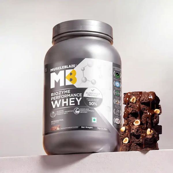 MuscleBlaze Biozyme Performance Whey Protein Powder (Chocolate Hazelnut) (1 kg)