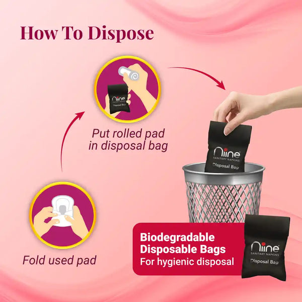 Niine Naturally Soft Ultra Thin XL | 320 mm | 30 Pads with Biodegradable Bags