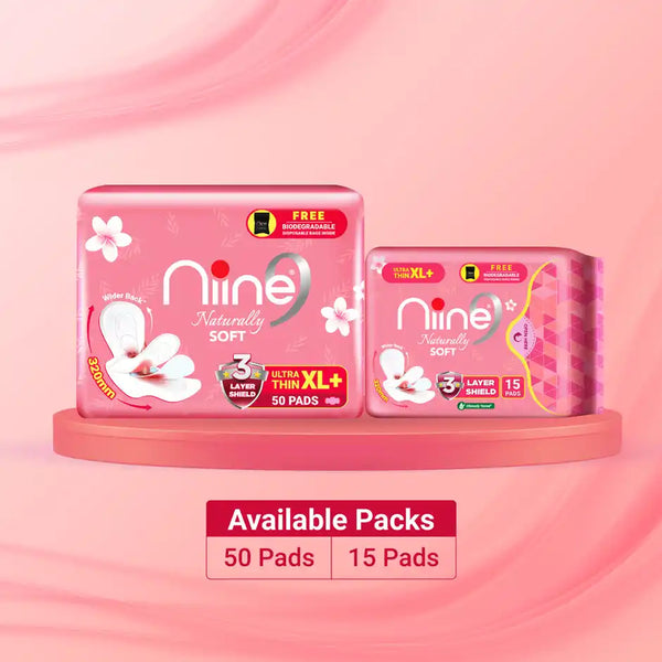 Niine Naturally Soft Ultra Thin XL | 320 mm | 30 Pads with Biodegradable Bags