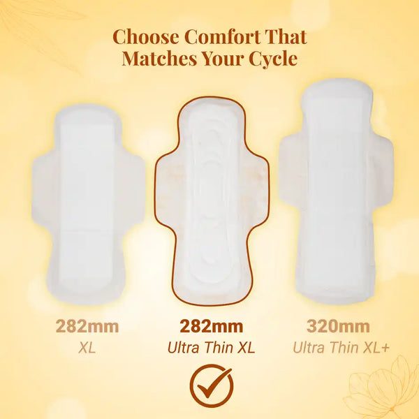Niine Sanitary Napkins Ultra-Thin XL Dry Comfort | 282 mm | with Biodegradable Bags | 15 Pads
